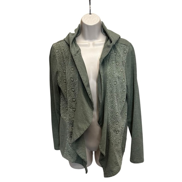 sahalie Tops - Sahalie women’s sage green boho lace cardigan jacket medium